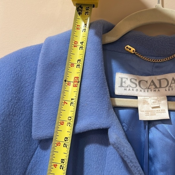 Escada Margaretha Ley Periwinkle/Sky Blue Wool silk lined coat size 40 - Picture 4 of 9